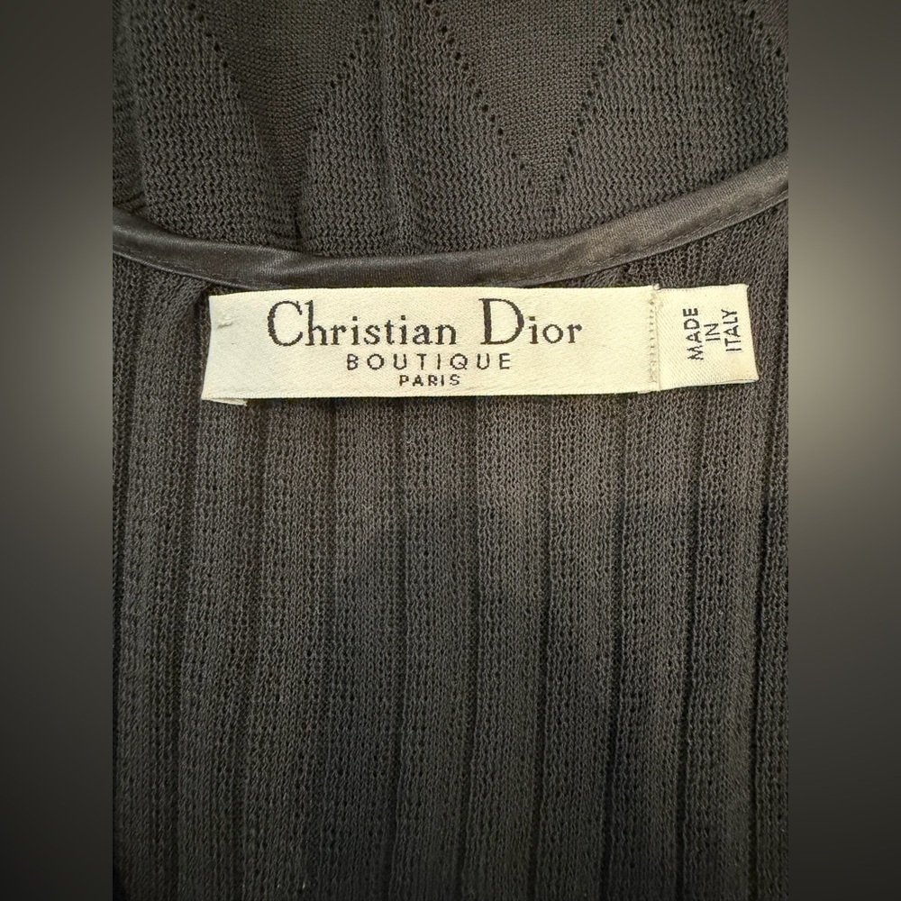 Christian Dior Boutique Diamond Pleated Sheer Knit Vintage Galliano Era 8 S/M - Picture 8 of 10